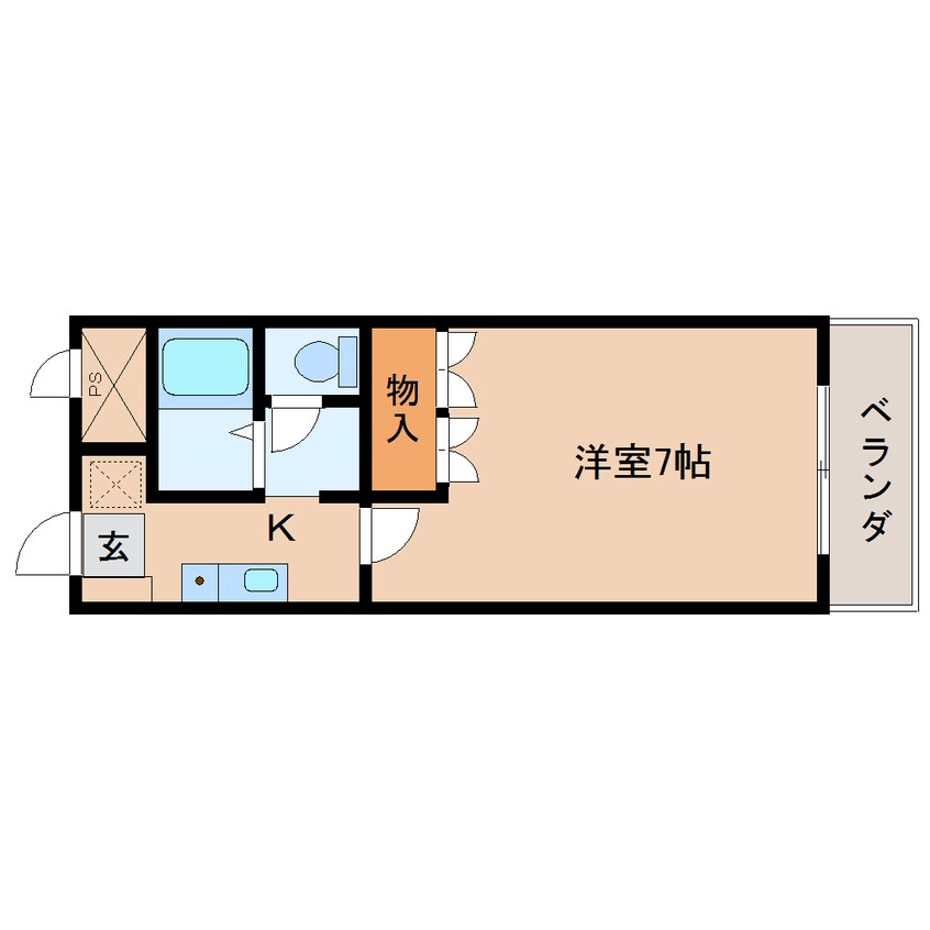間取図 桜井線<万葉まほろば線>/香久山駅 徒歩2分 2階 築20年
