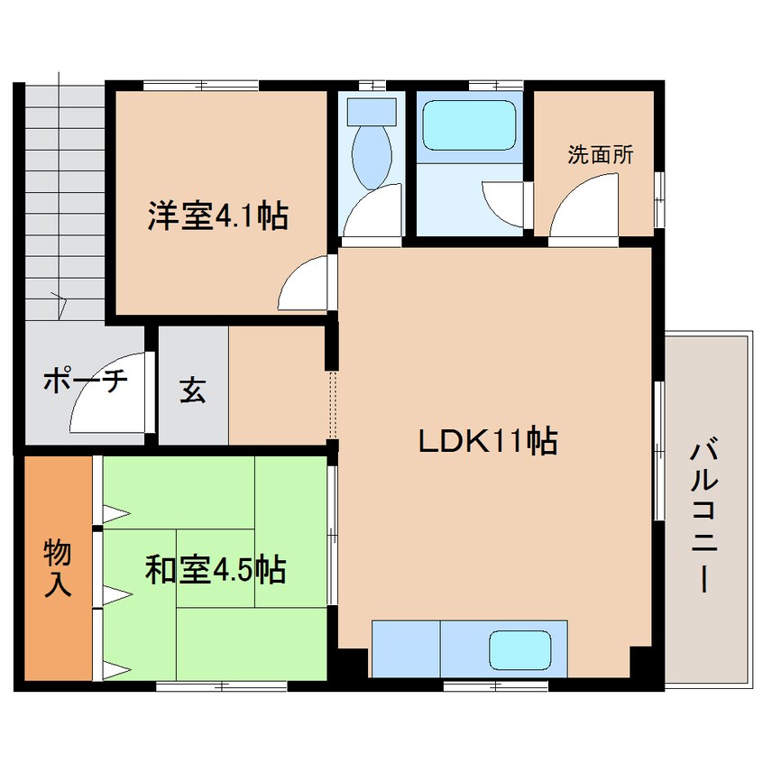 間取図 近鉄大阪線（近畿）/大和朝倉駅 徒歩6分 2階 築19年