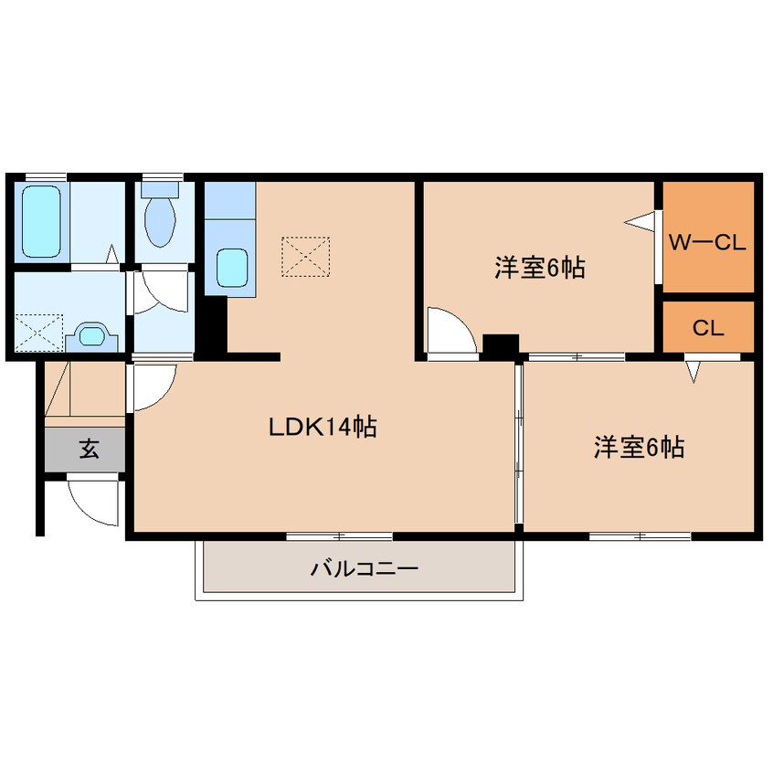 間取図 近鉄大阪線（近畿）/桜井駅 徒歩15分 1階 築19年