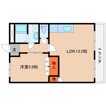 間取図 近鉄大阪線（近畿）/桜井駅 徒歩23分 1階 築16年