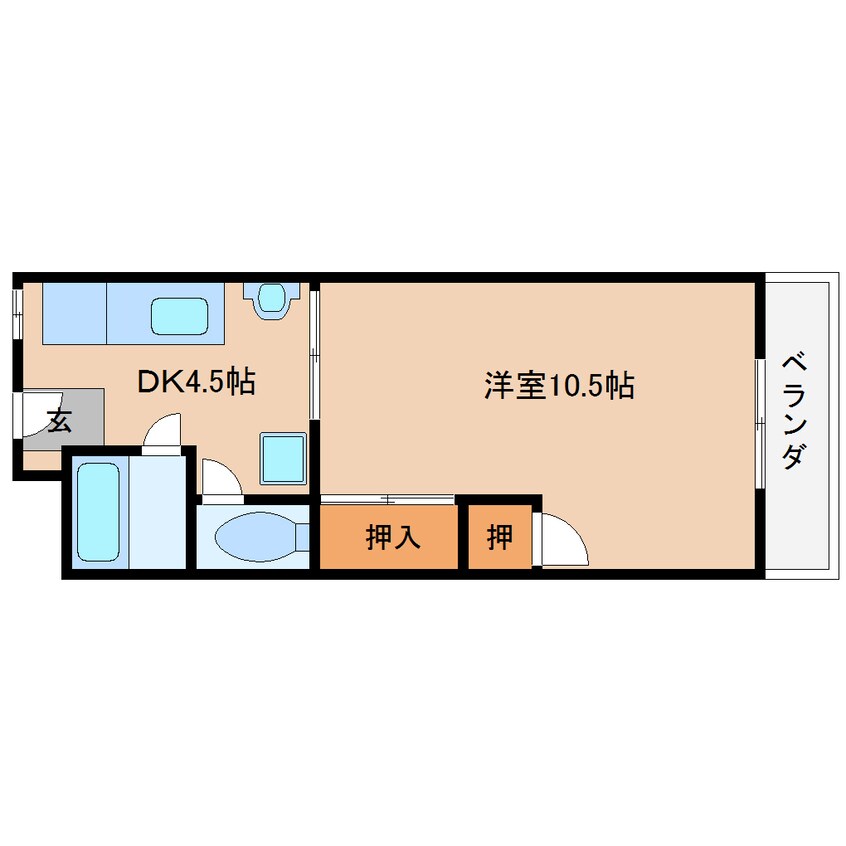 間取図 近鉄大阪線（近畿）/大和朝倉駅 徒歩2分 3階 築40年