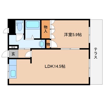 間取図 近鉄大阪線（近畿）/大和朝倉駅 徒歩10分 1階 築16年