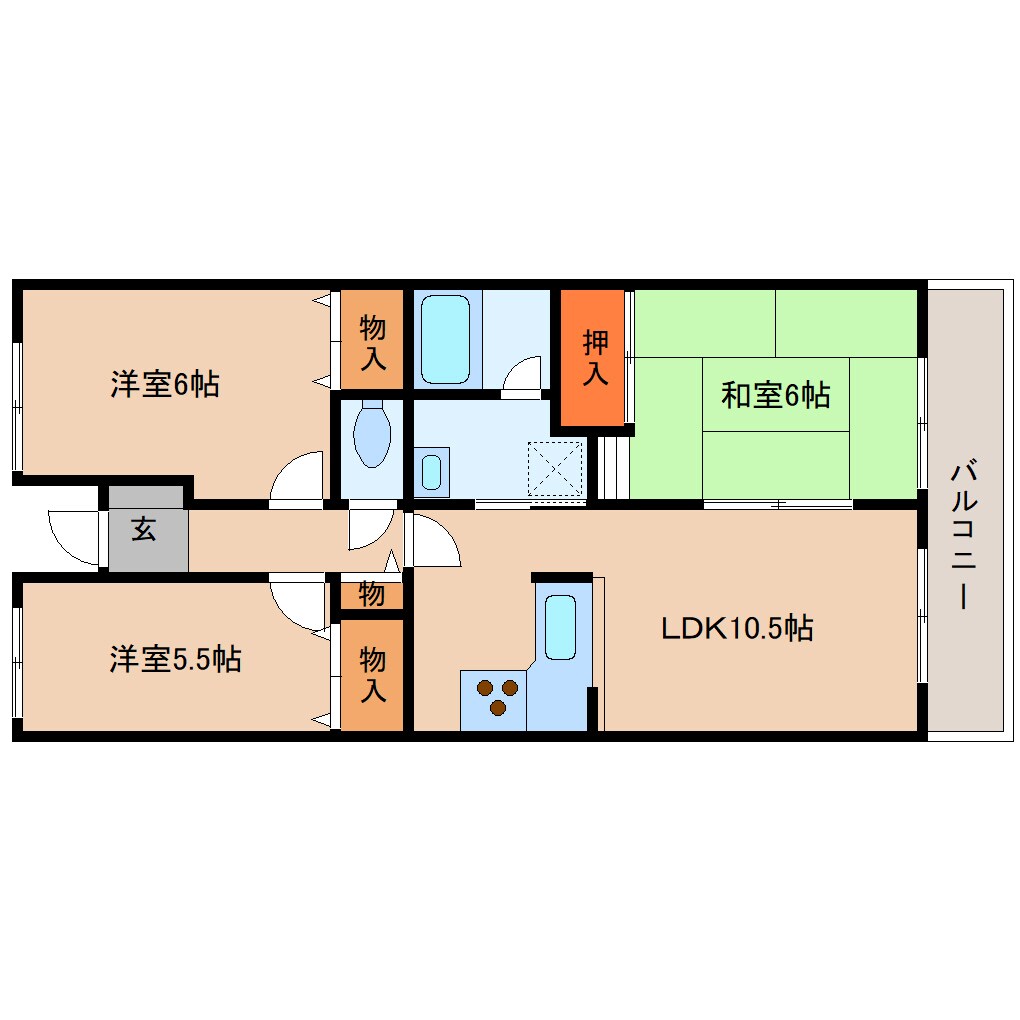 間取り図 近鉄大阪線（近畿）/大和朝倉駅 徒歩4分 5階 築35年