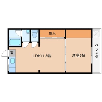 間取図 近鉄大阪線（近畿）/桜井駅 徒歩10分 3階 築46年
