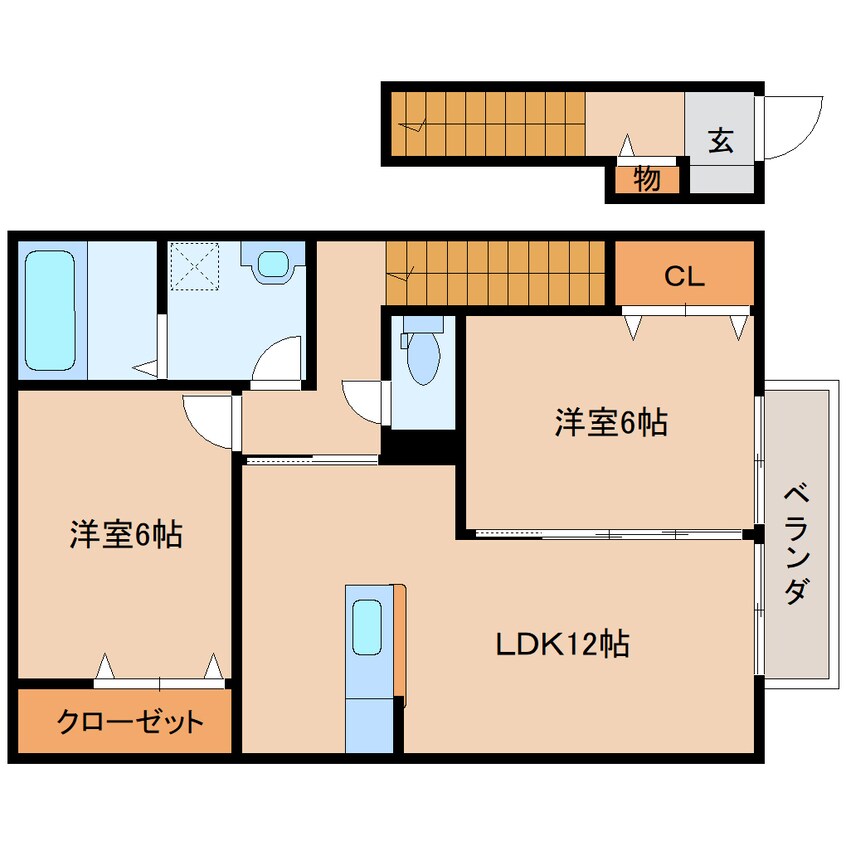 間取図 近鉄大阪線（近畿）/桜井駅 徒歩17分 2階 築16年