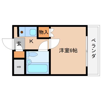 間取図 近鉄大阪線（近畿）/桜井駅 徒歩10分 3階 築34年