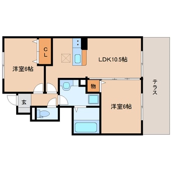 間取図 近鉄大阪線（近畿）/桜井駅 徒歩26分 1階 築13年