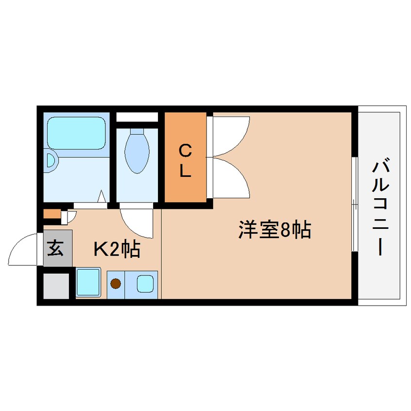 間取図 近鉄大阪線（近畿）/大福駅 徒歩13分 2階 築28年