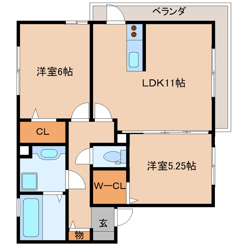 間取図 近鉄大阪線（近畿）/桜井駅 徒歩22分 1階 築13年