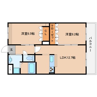 間取図 近鉄大阪線（近畿）/桜井駅 徒歩21分 2階 築11年