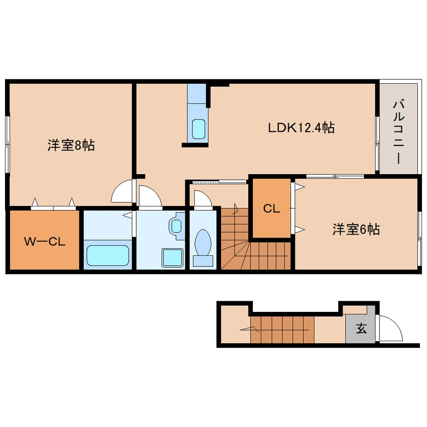 間取図 近鉄大阪線（近畿）/桜井駅 徒歩9分 2階 築13年