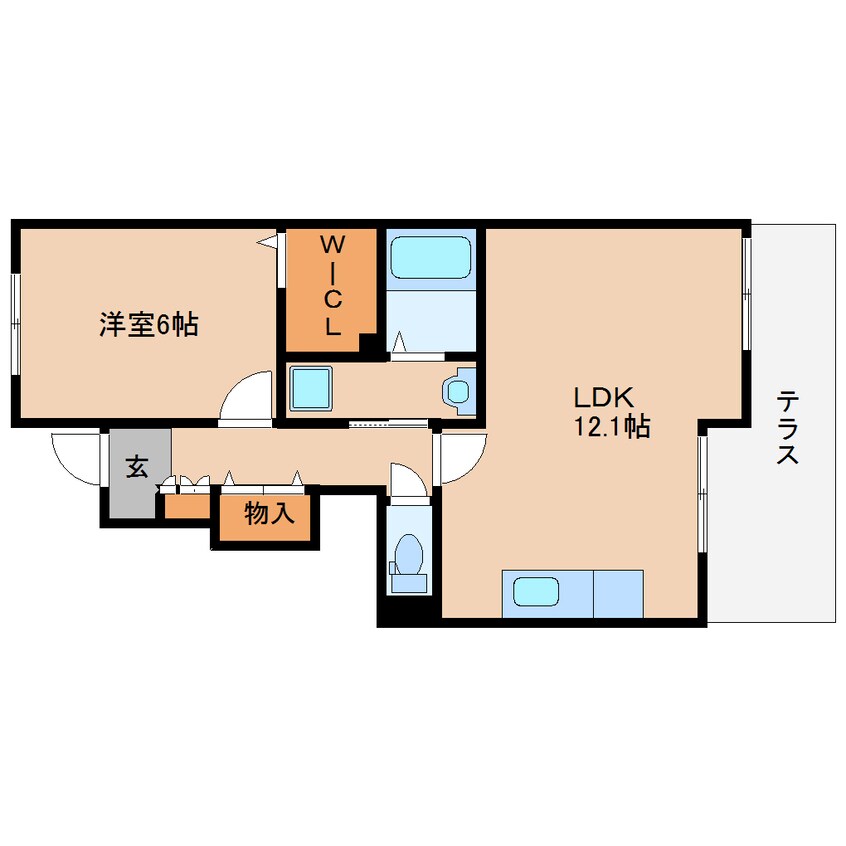 間取図 近鉄大阪線（近畿）/桜井駅 徒歩4分 1階 築11年