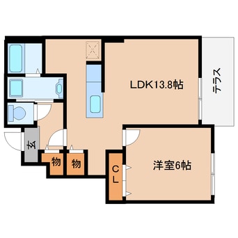 間取図 近鉄大阪線（近畿）/大和朝倉駅 徒歩14分 1階 築12年