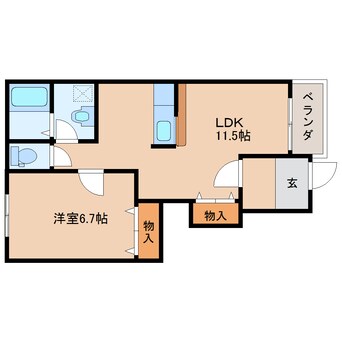 間取図 近鉄大阪線（近畿）/桜井駅 徒歩7分 1階 築11年