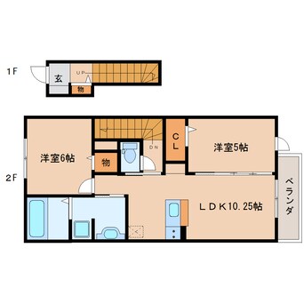 間取図 近鉄大阪線（近畿）/桜井駅 徒歩18分 2階 築8年