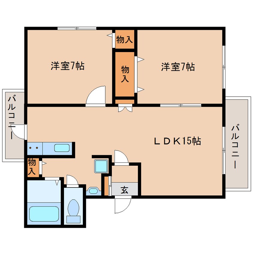 間取図 近鉄大阪線（近畿）/桜井駅 徒歩18分 3階 築17年