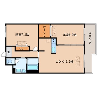 間取図 近鉄大阪線（近畿）/桜井駅 徒歩18分 1階 築18年