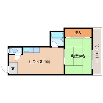 間取図 桜井線<万葉まほろば線>/巻向駅 徒歩10分 2階 築32年