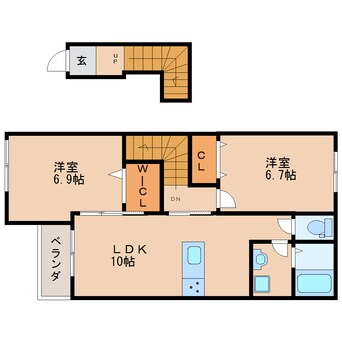 間取図 近鉄大阪線（近畿）/桜井駅 徒歩18分 2階 築6年