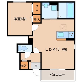 間取図 桜井線<万葉まほろば線>/三輪駅 徒歩13分 1階 築5年