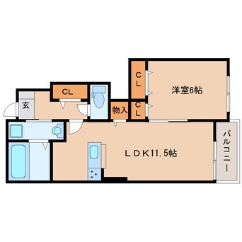 間取図 近鉄大阪線（近畿）/榛原駅 徒歩14分 1階 築5年