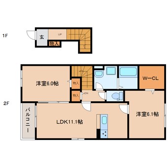 間取図 桜井線<万葉まほろば線>/三輪駅 徒歩10分 2階 建築中