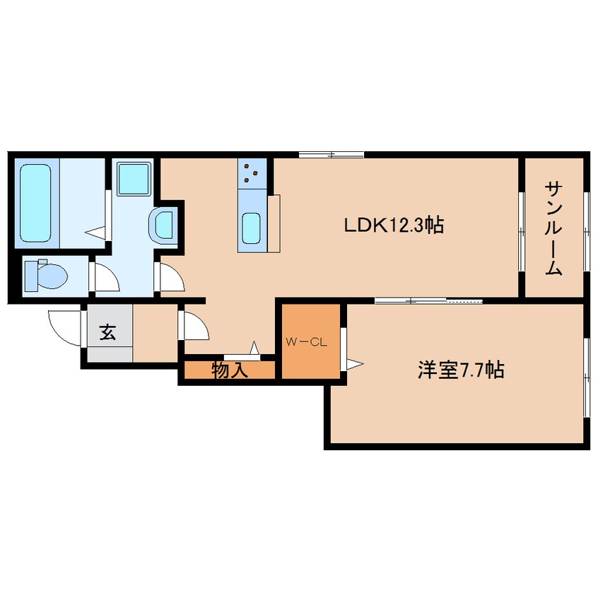 間取図 桜井線<万葉まほろば線>/香久山駅 徒歩7分 1階 建築中