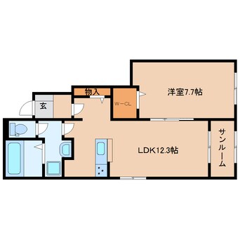 間取図 桜井線<万葉まほろば線>/香久山駅 徒歩7分 1階 建築中