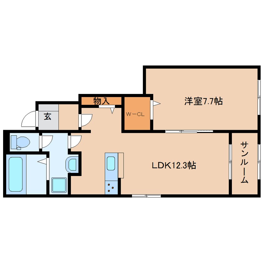 間取図 桜井線<万葉まほろば線>/香久山駅 徒歩7分 1階 建築中