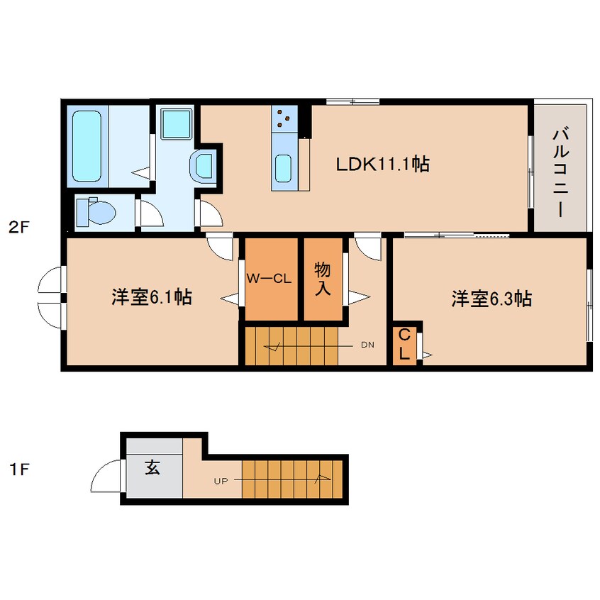 間取図 桜井線<万葉まほろば線>/香久山駅 徒歩7分 2階 建築中