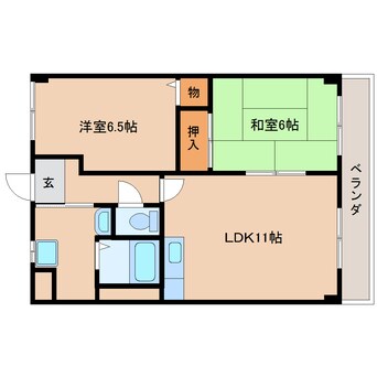 間取図 近鉄天理線/天理駅 徒歩10分 3階 築30年