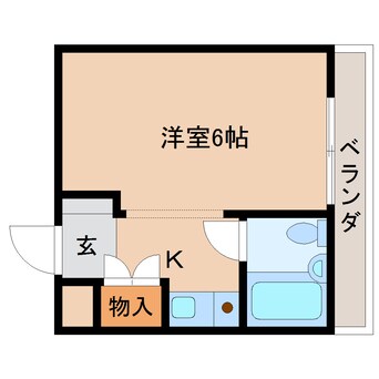 間取図 近鉄天理線/天理駅 徒歩6分 1階 築37年