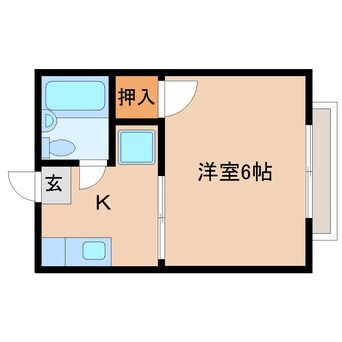 間取図 近鉄天理線/前栽駅 徒歩1分 2階 築36年