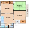 近鉄天理線/前栽駅 徒歩2分 1階 築30年 3DKの間取り