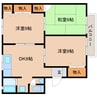 近鉄天理線/前栽駅 徒歩2分 2階 築30年 3DKの間取り