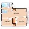 近鉄天理線/天理駅 徒歩8分 1階 築28年 2LDKの間取り