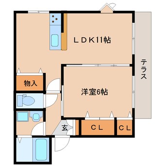 間取図 近鉄天理線/天理駅 徒歩20分 1階 築35年