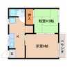 桜井線<万葉まほろば線>/櫟本駅 徒歩3分 2階 築47年 2Kの間取り