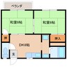 近鉄天理線/天理駅 バス:6分:停歩2分 2階 築34年 2DKの間取り