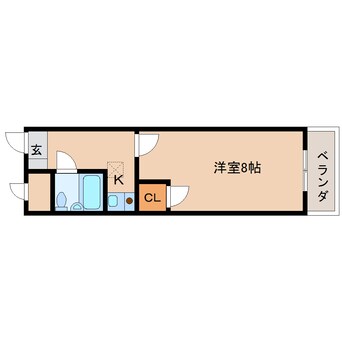 間取図 近鉄天理線/天理駅 徒歩8分 1階 築27年