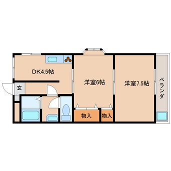 間取図 近鉄天理線/天理駅 徒歩15分 3階 築31年