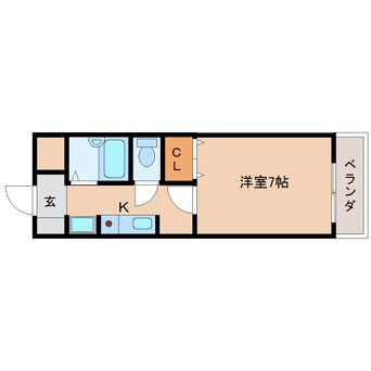 間取図 近鉄天理線/天理駅 徒歩5分 3階 築24年