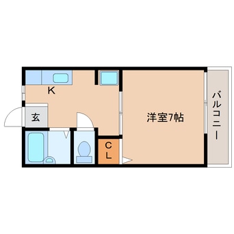間取図 近鉄天理線/前栽駅 徒歩3分 1階 築31年