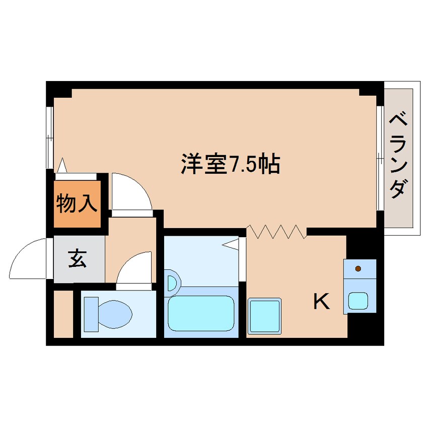 間取図 近鉄天理線/前栽駅 徒歩7分 2階 築28年