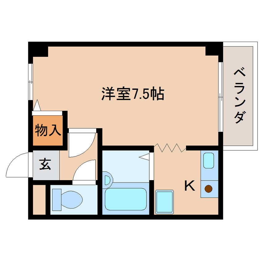 間取図 近鉄天理線/前栽駅 徒歩6分 2階 築29年