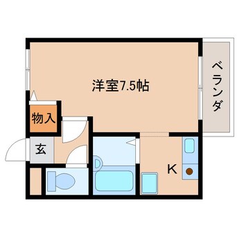 間取図 近鉄天理線/前栽駅 徒歩6分 1階 築29年