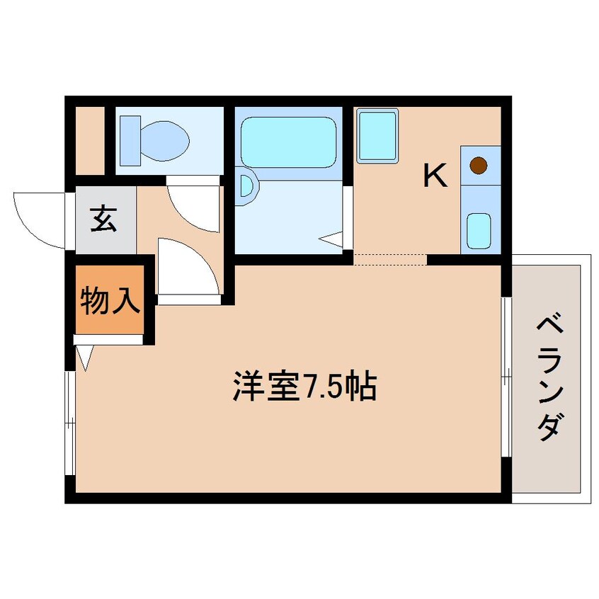 間取図 近鉄天理線/前栽駅 徒歩6分 2階 築29年