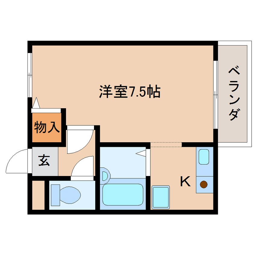 間取図 近鉄天理線/前栽駅 徒歩6分 2階 築29年