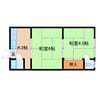 近鉄天理線/天理駅 徒歩10分 1階 築55年 2Kの間取り