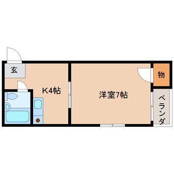 間取図 近鉄天理線/天理駅 徒歩5分 3階 築33年